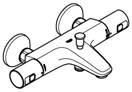 GROHE 345982430 - Baterie termostatică pentru cadă PRECISION START, 168 mm, neagră