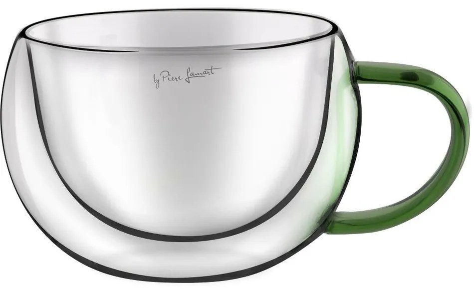 Lamart LT9112 Set 2 pahare cappuccino Vaso, 270 ml, verde