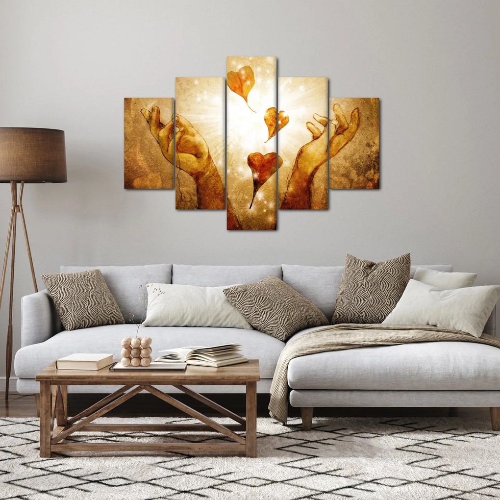 Tablou - pictura mâinilor pline de dragoste (150x105 cm)