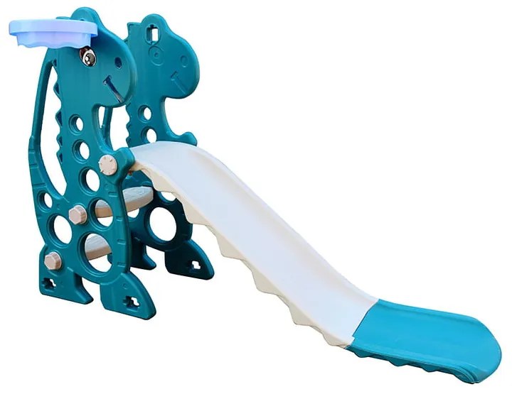 Tobogan dinozaur, copii 1 - 4 ani, Verde, Trepte anti-derapante, Plastic rezistent HDPE inodor netoxic, Usor de montat