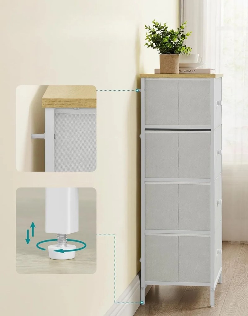 Comoda cu sertare HALLY 53x93 cm, stejar/alb