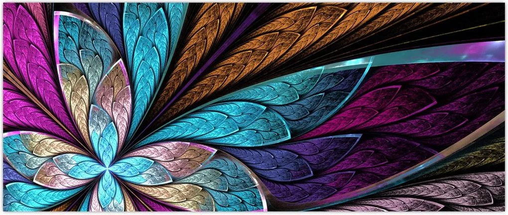 Tablou - Floare, abstracție (120x50 cm)