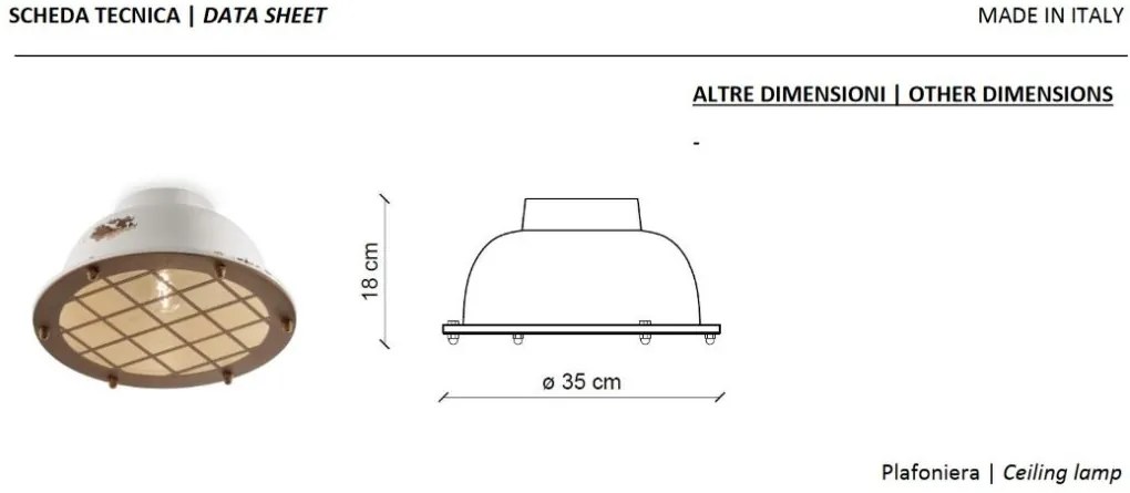 Plafoniera design retro realizata manual din ceramica INDUSTRIAL