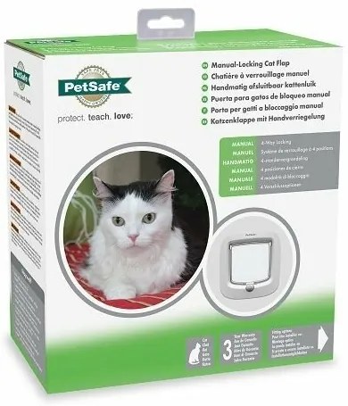 PetSafe® Ușă manuală pentru pisici și câini DeLuxealbă
