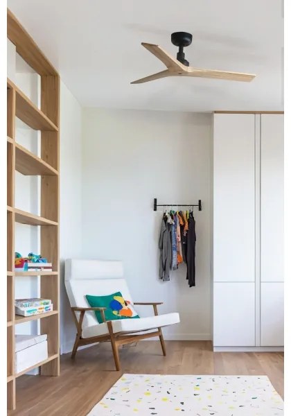 Ventilator de tavan FARO 34284 KLIM S maro/negru d. 92,5 cm + telecomandă