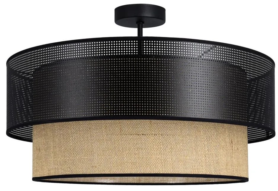 Plafonieră BORHO 1xE27/60W/230V negru/jută