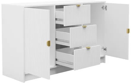 Comodă Rozoma 2D3SZ (Alb velvet + auriu) . 1103671