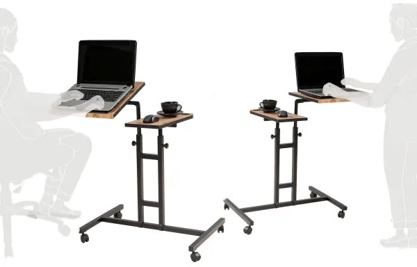 Măsuță ajustabilă GLEN 87x67 cm maro/neagră