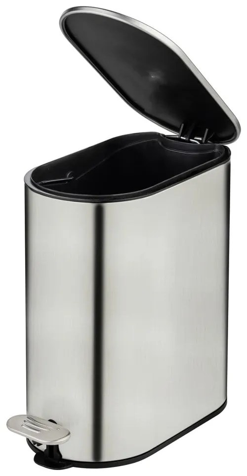 Coș de gunoi argintiu mat cu pedală din oțel inoxidabil 5 l Collungo – Wenko