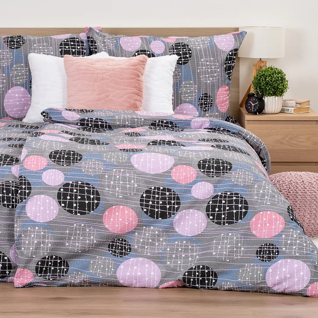 Lenjerie de pat bumbac creponat 4Home Pink illusion, 140 x 200 cm, 70 x 90 cm, 140 x 200 cm, 70 x 90 cm