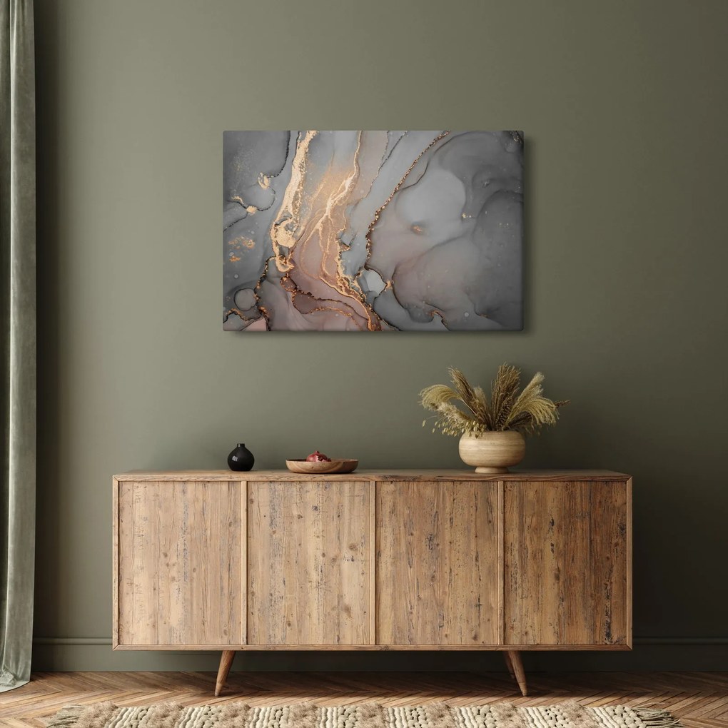 Tablou - Marmură gri-auriu (90x60 cm)