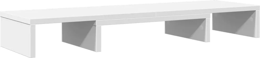 vidaXL Suport monitor reglabil, alb, 80x24x10,5 cm, lemn prelucrat