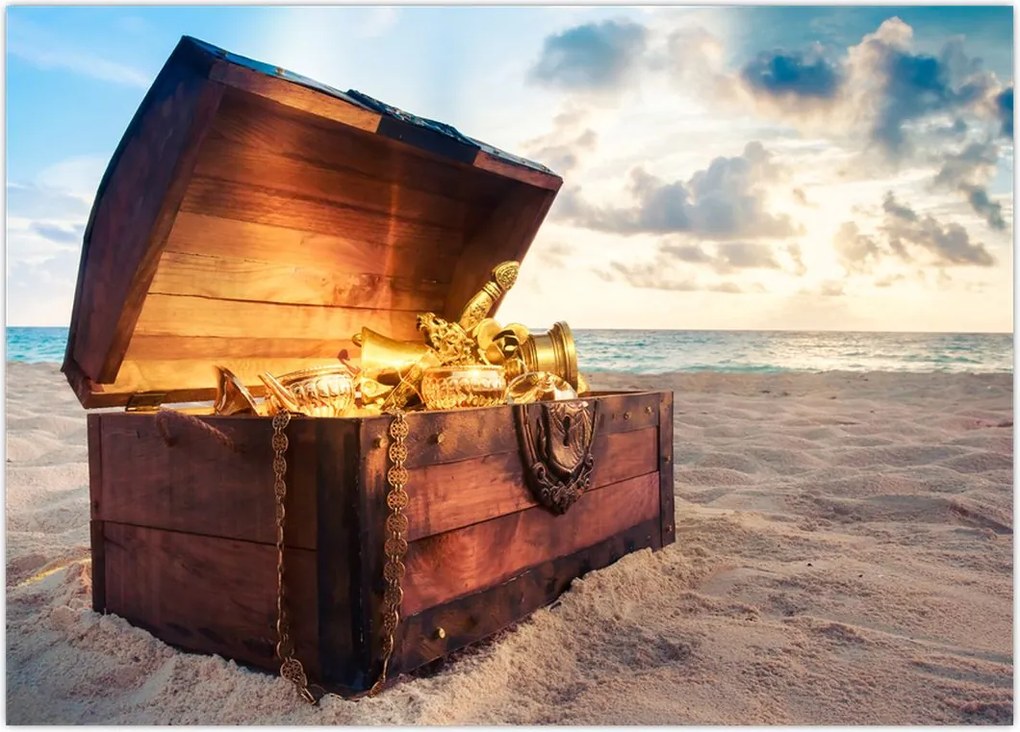 Tablou - Comoară pe plajă (70x50 cm)