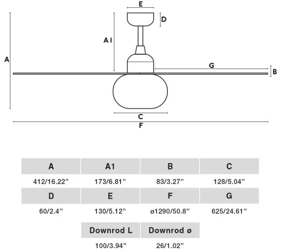 FARO 34301-11L - Ventilator de tavan PALMA 1xE27/15W/230V, maro, Ø 129 cm, IP44 + telecomandă