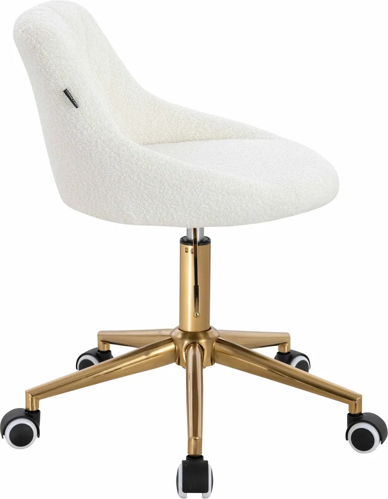 HR1054K Scaun Crem Boucle cu Bază Aurie