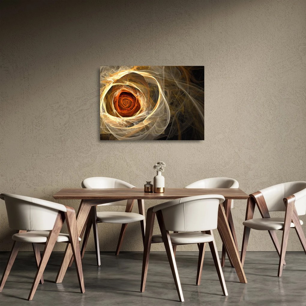 Tablou pe sticlă - Trandafir sufletului artistic (70x50 cm)