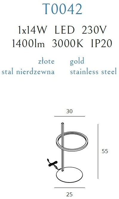 Veioza LED, Lampa de masa moderna design minimalist LOZANNA T0042 MX