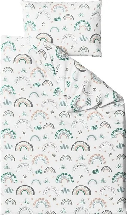 Lenjerie de pat din crep pentru patut Renforce RAINUBI alb. Dimensiune lenjerie de pat: 45 x 65 cm | 90 x 140 cm