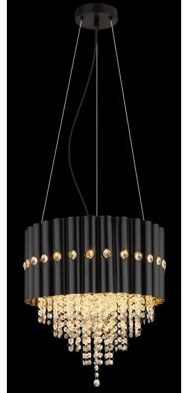 Lustra suspendata, Metal Negru, Cristale K5, ELEOS 63149-3 GL