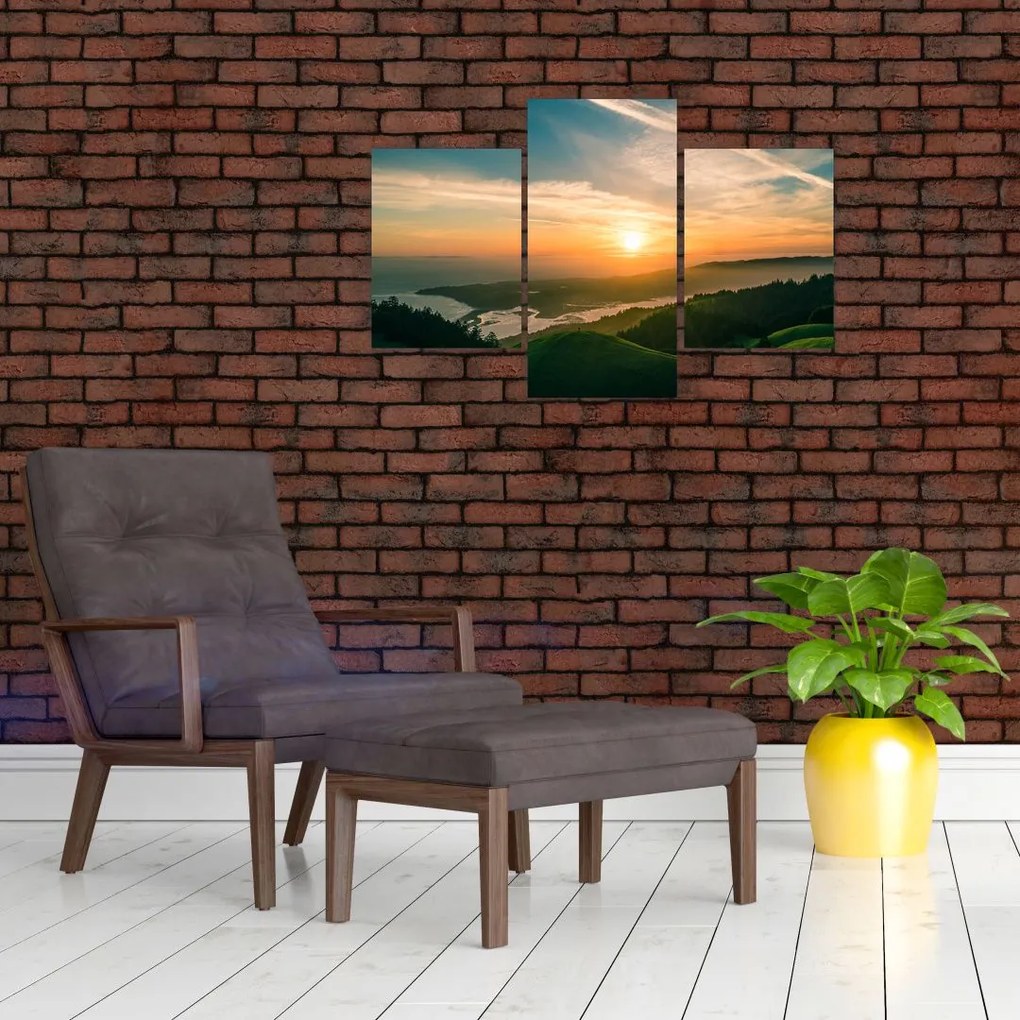 Tablou cu soarele răsărind deasupra mării (90x60 cm)