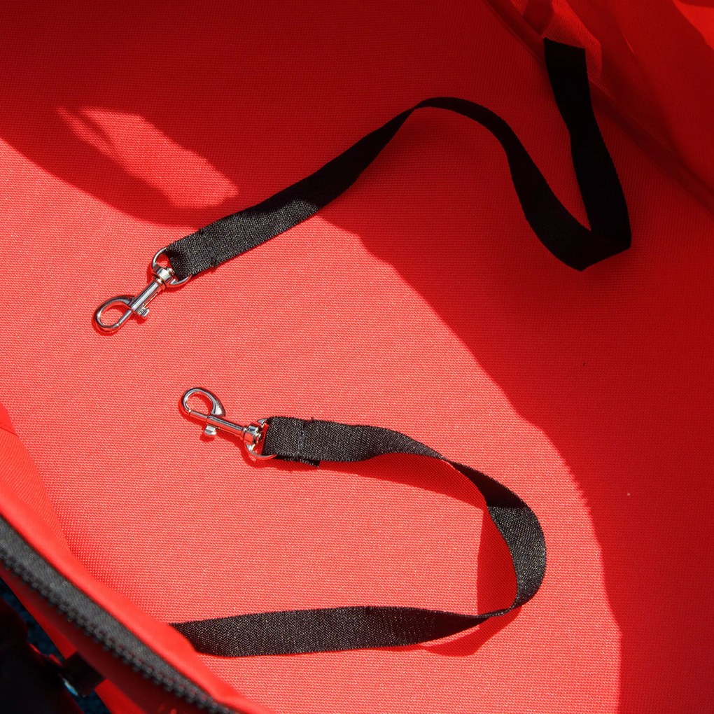 PawHut Cărucior buggy pliabil câine pisică coș depozitare suporturi pahare țesătură Oxford 300D impermeabilă 4 roți roșu | Aosom Romania