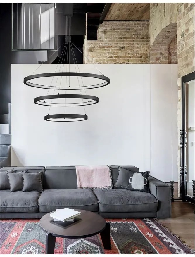 Lustra LED design modern circular EMPATIA III negru NVL-9173108