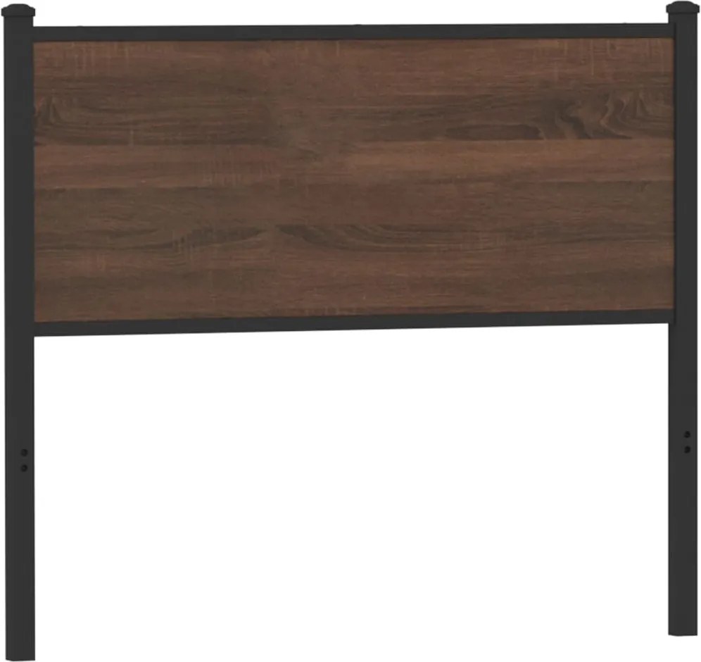 vidaXL Tăblie de pat de schimb, stejar maro, 100 cm, lemn prelucrat și oțel