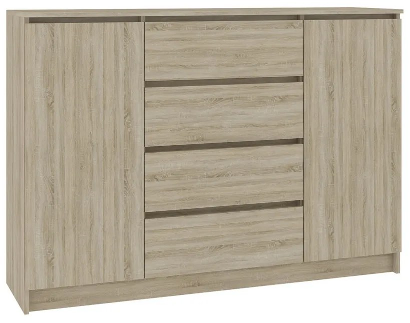 Supermobel Comoda AREVA K140 2D4SZ, 138x99x40, alb/alb luciu