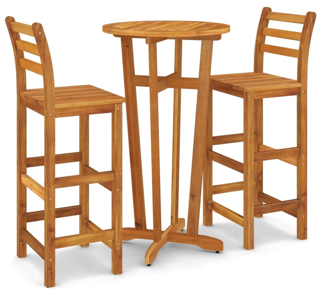 3154382 vidaXL Set mobilier de grădină, 3 piese, lemn masiv de acacia
