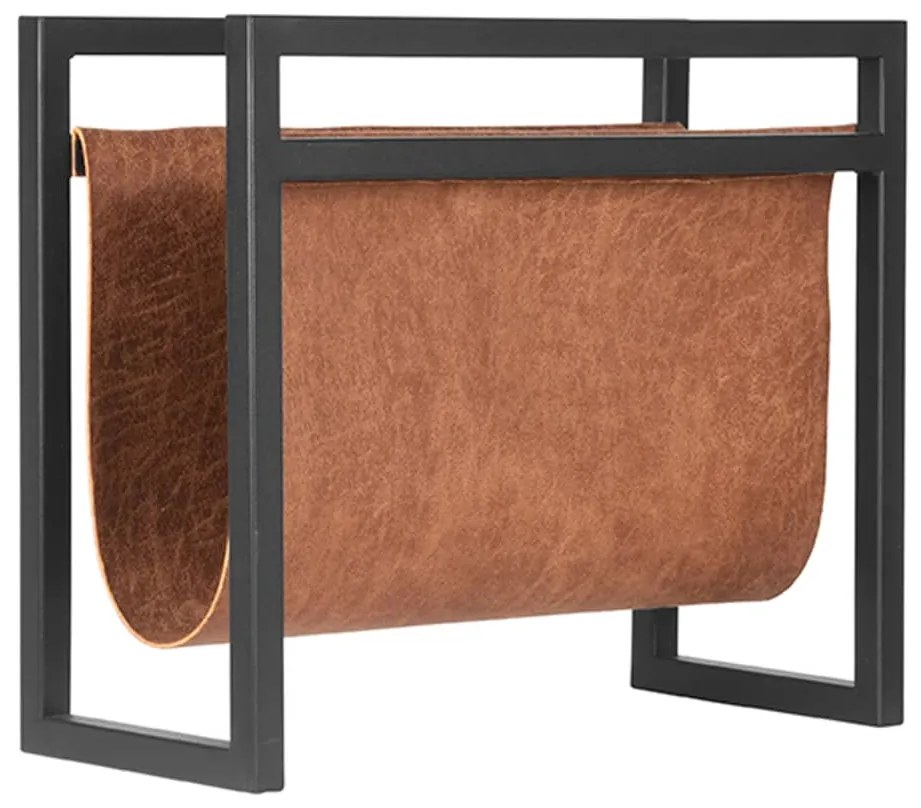 432786 LABEL51 Suport reviste, 45x20x38 cm, coniac
