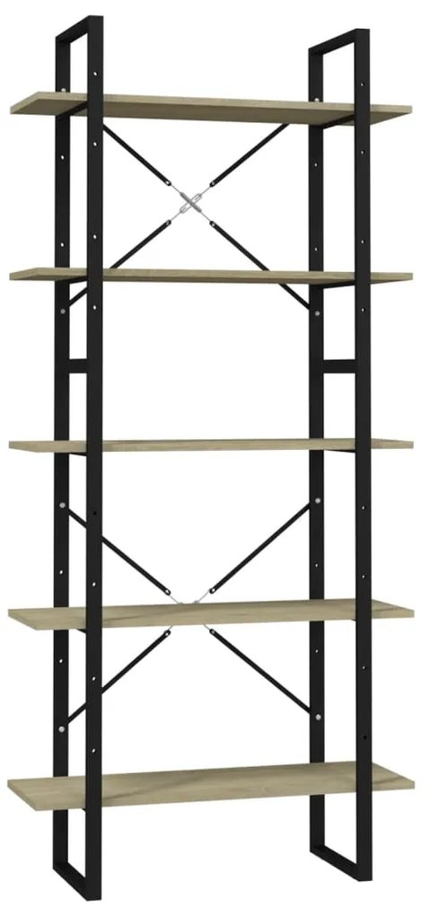 3081991 vidaXL Bibliotecă 5 rafturi stejar sonoma, 80x30x175 cm lemn prelucrat