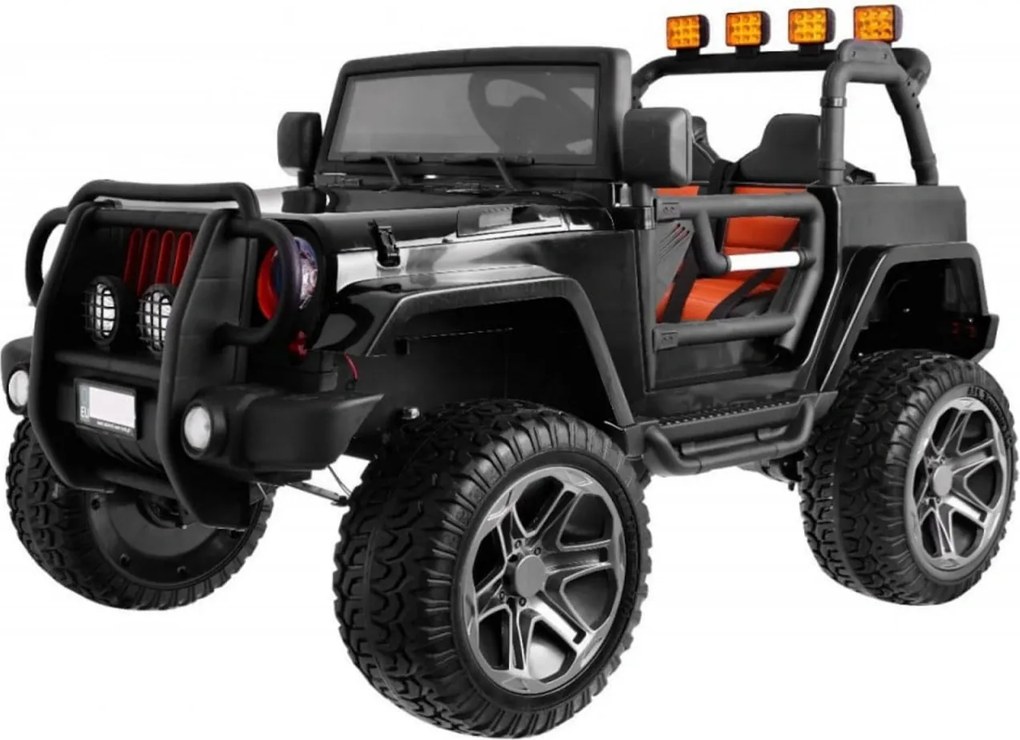 Masinuta Electrica cu acumulator pentru copii NOVOKIDS™ Jeep 4X4 PRO, 2 locuri, Max 40 kg, Roti din Cauciuc EVA, 3-10 ani , Husa ploaie si rucsac ,2