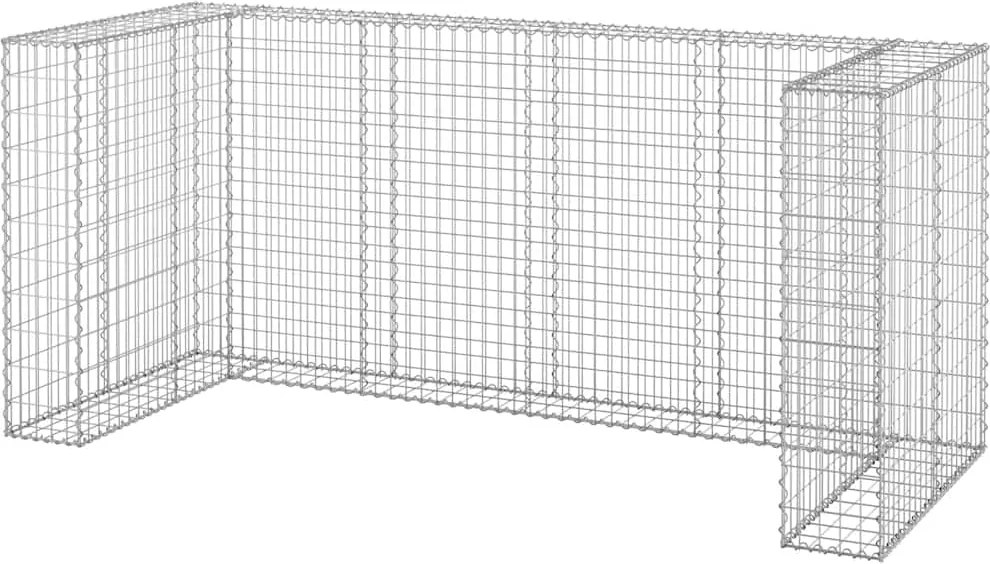 vidaXL Perete gabion pentru pubele, 254x100x110 cm, oțel galvanizat