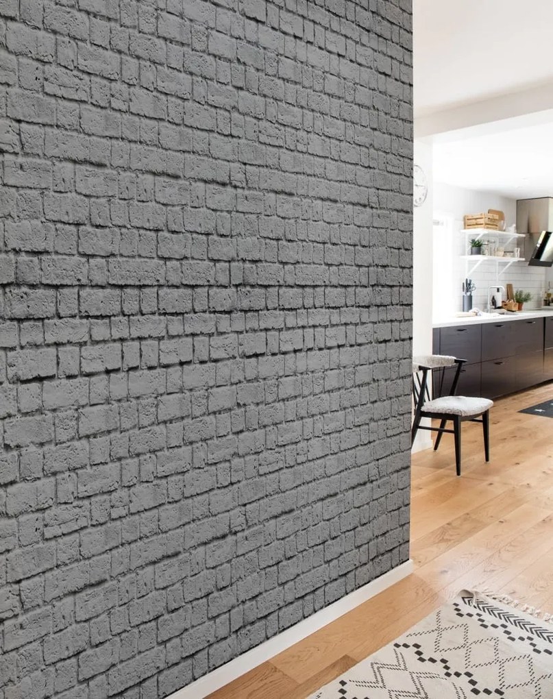 Tapet Soft Bricks, Grey, Rebel Walls