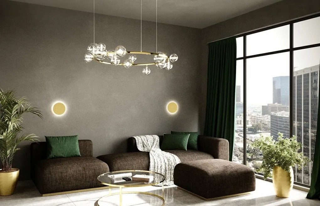 Lustra moderna cu 15 de surse de lumina LINEA R85 auriu