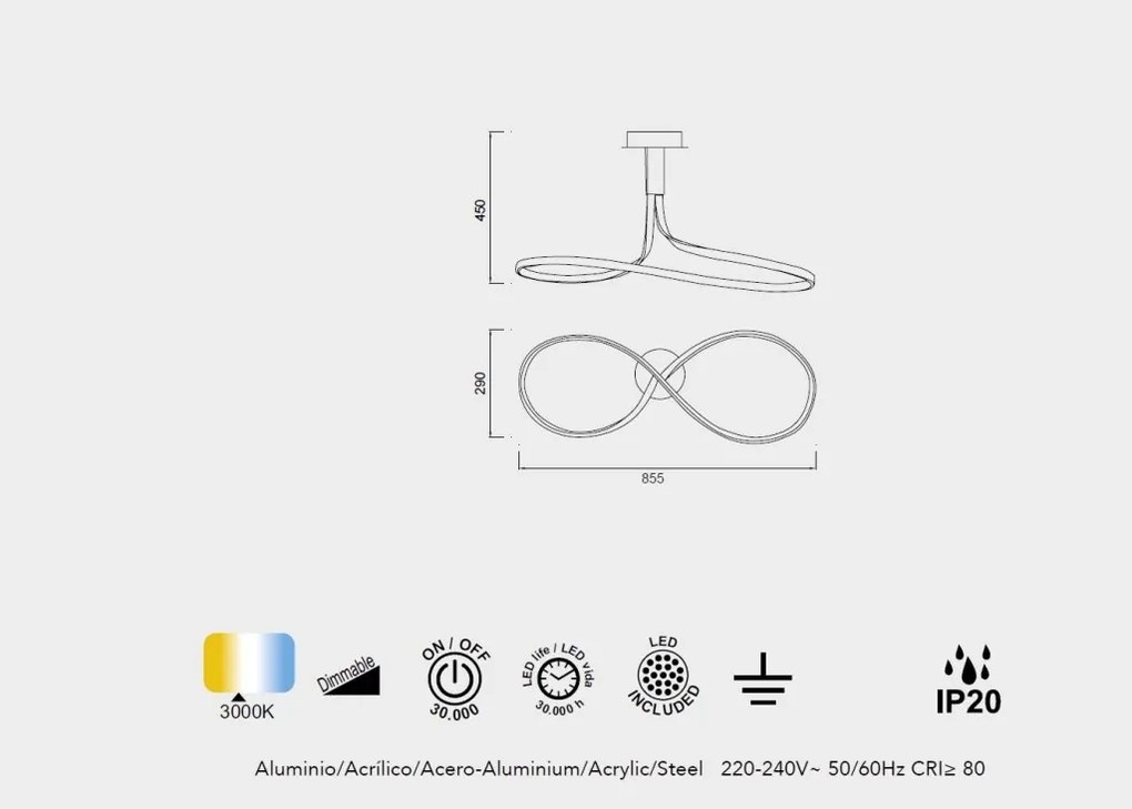 Lustra LED dimabila design modern NUR maro oxid
