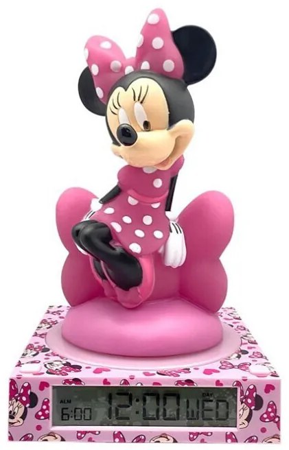 Disney Minnie Chic Lampă de noapte 3D și ceas deșteptător