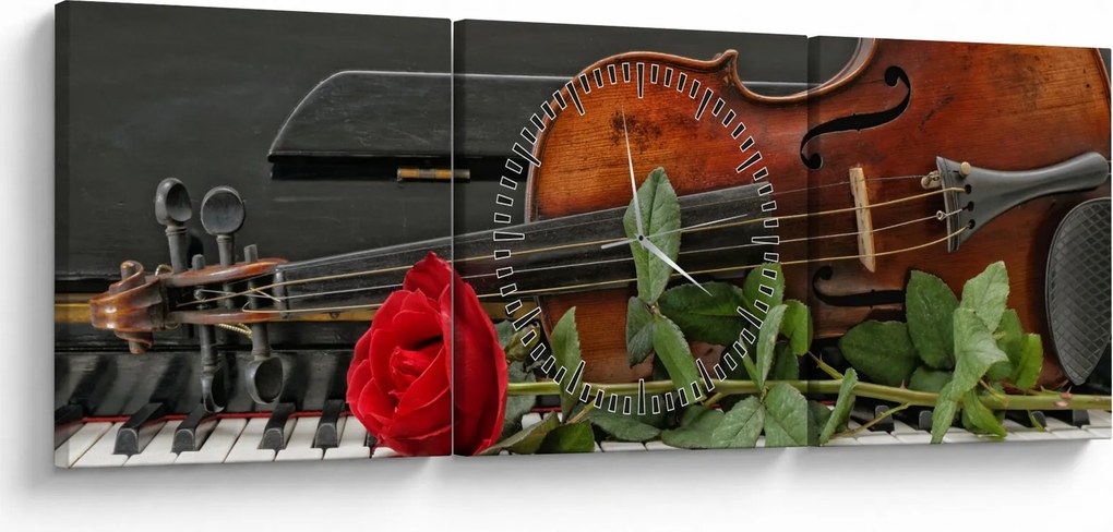Tablou- Amintire de muzicean (cu ceas) (90x30 cm)