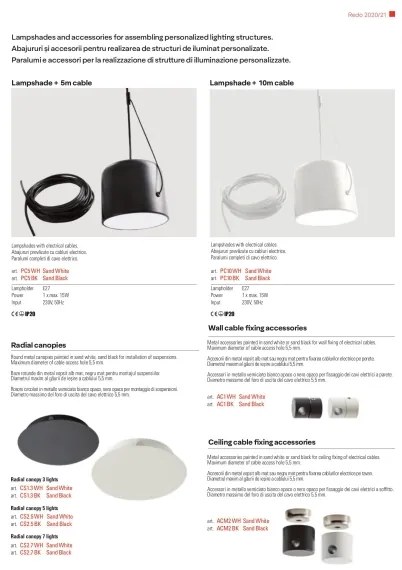 Redo 01-1828 - Lustră pe cablu DODO 5xE27/15W/230V