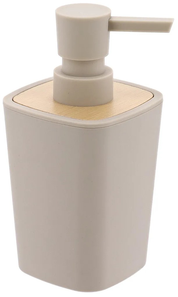 Dispenser de săpun bej cu elemente din bambus CALMA, 380 ml