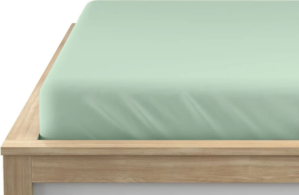 Cearsaf Jersey EXCLUSIVE cu elastic verde menta 160 x 200 cm