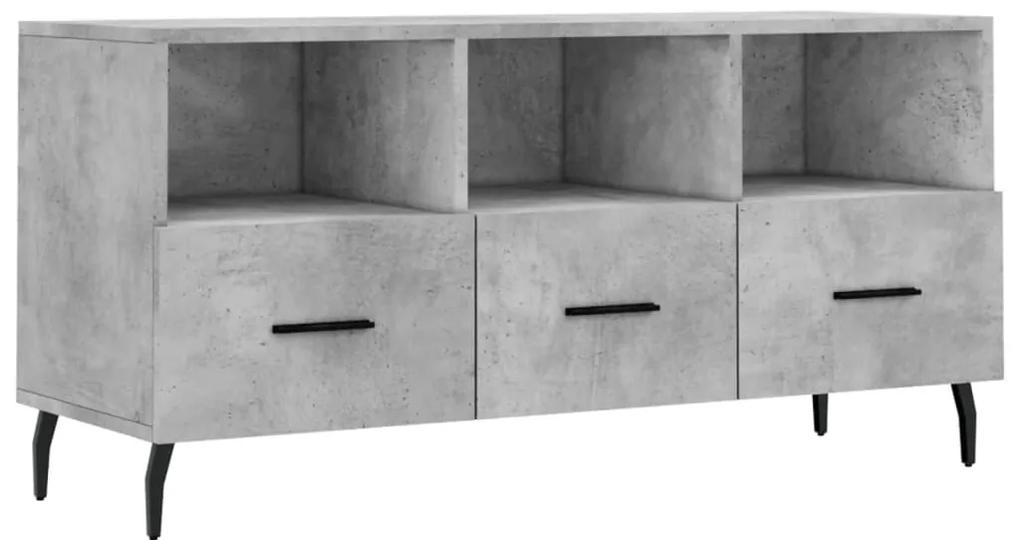 829056 vidaXL Dulap TV, gri beton, 102x36x50 cm, lemn prelucrat
