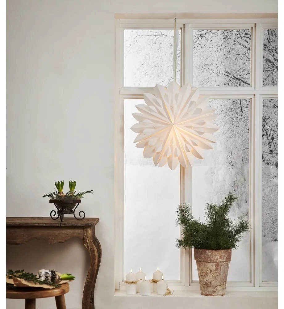 Decorațiune pentru Crăciun Star Trading Clipp, alb, ø 60 cm