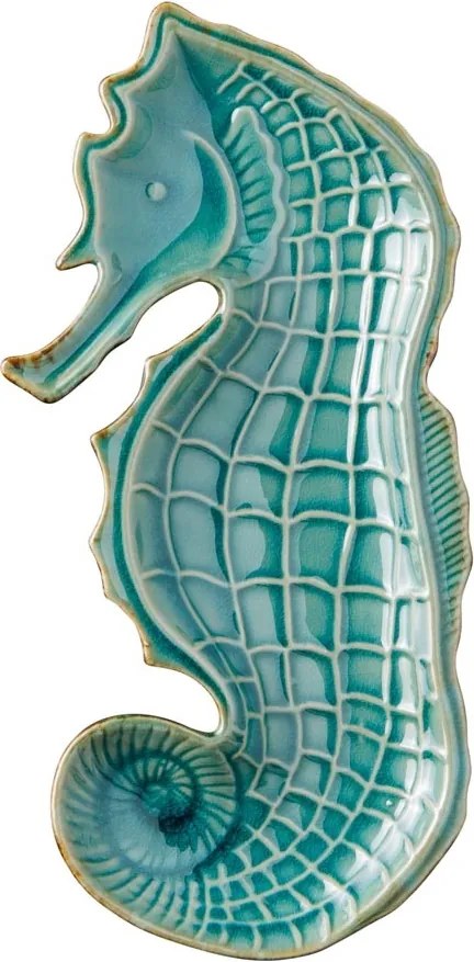 Tavita servire din ceramica, Aqua Seahorse