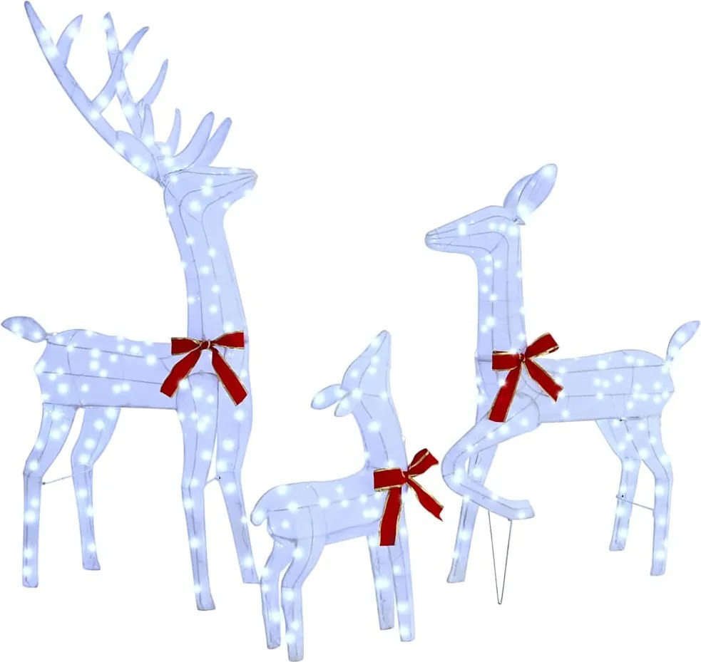 vidaXL Familia Renilor 3 pcs Alb rece 68 x 26 x 127 cm țesătură