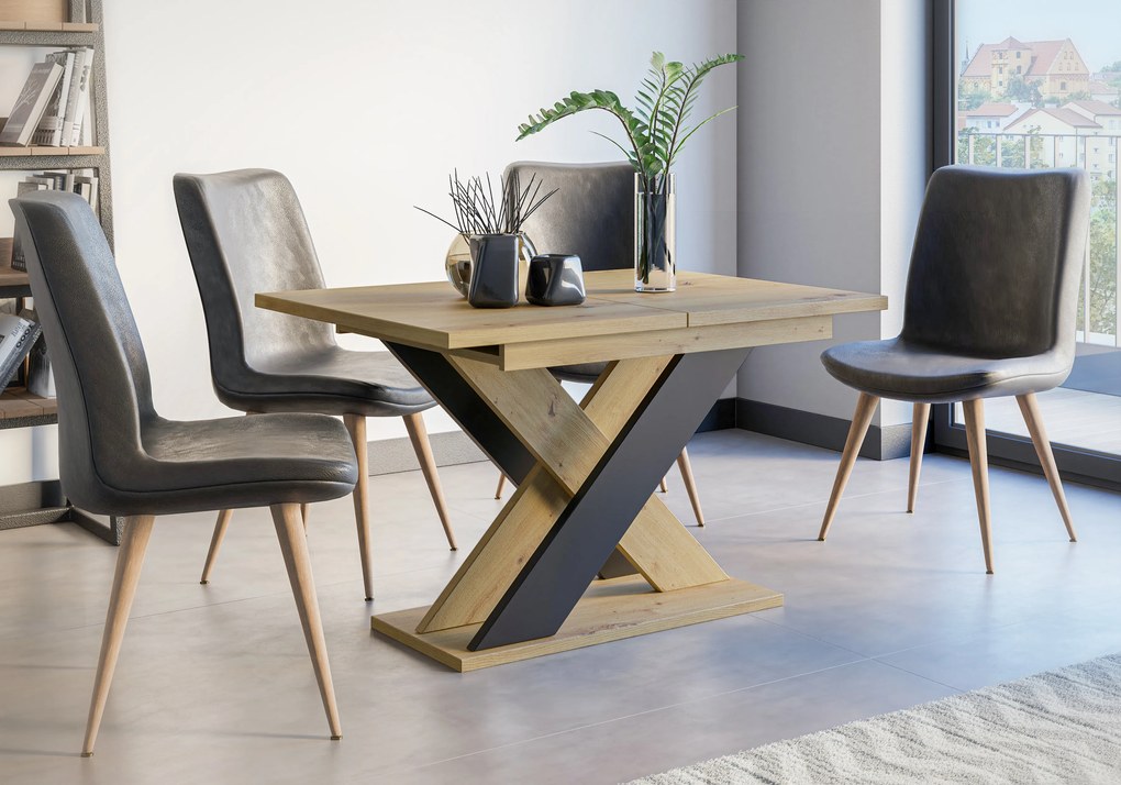 Masă de sufragerie Xalin (artisan + Negru) (pentru 4 până la 6 persoane). 1055280