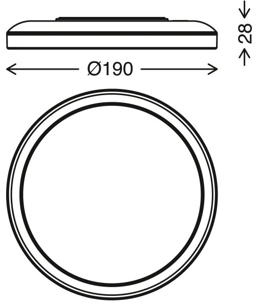 Plafonieră LED SLIM LED/12W/230V d. 19 cm Briloner 7150-416