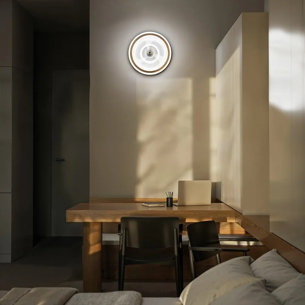 Plafonieră albă LED cu control prin telecomandă/cu ventilator Alan Move – SULION