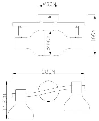 Globo 54921-2 - Lampă spot LOTHAR 2xE14/40W/230V