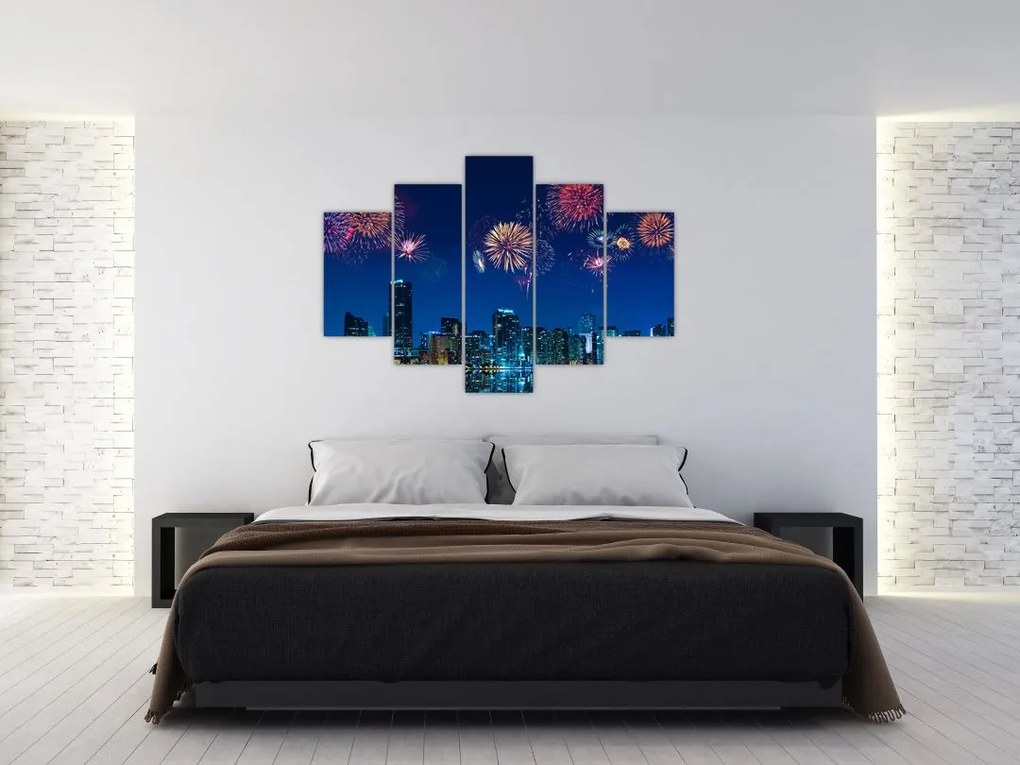 Tablou - Artificii in Miami (150x105 cm)